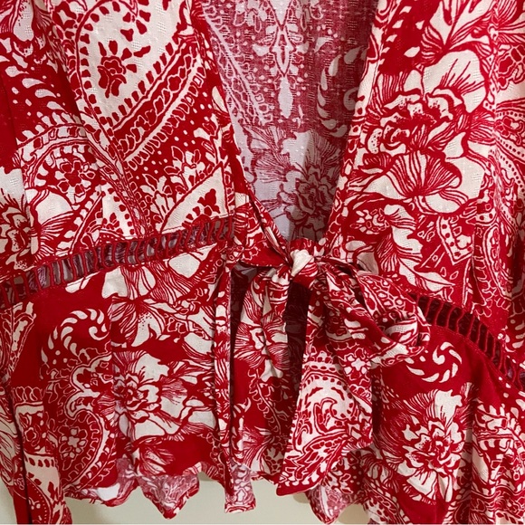 Band Of Gypsies Tribal Print Wrap Blouse, NWT - Picture 5 of 9